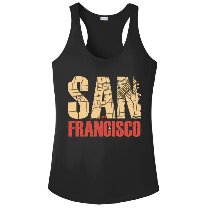 San Francisco Vintage Emblem Ladies PosiCharge Competitor Racerback Tank