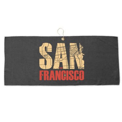 San Francisco Vintage Emblem Large Microfiber Waffle Golf Towel