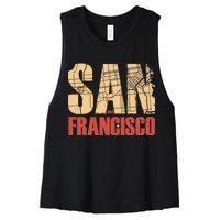 San Francisco Vintage Emblem Women's Racerback Cropped Tank