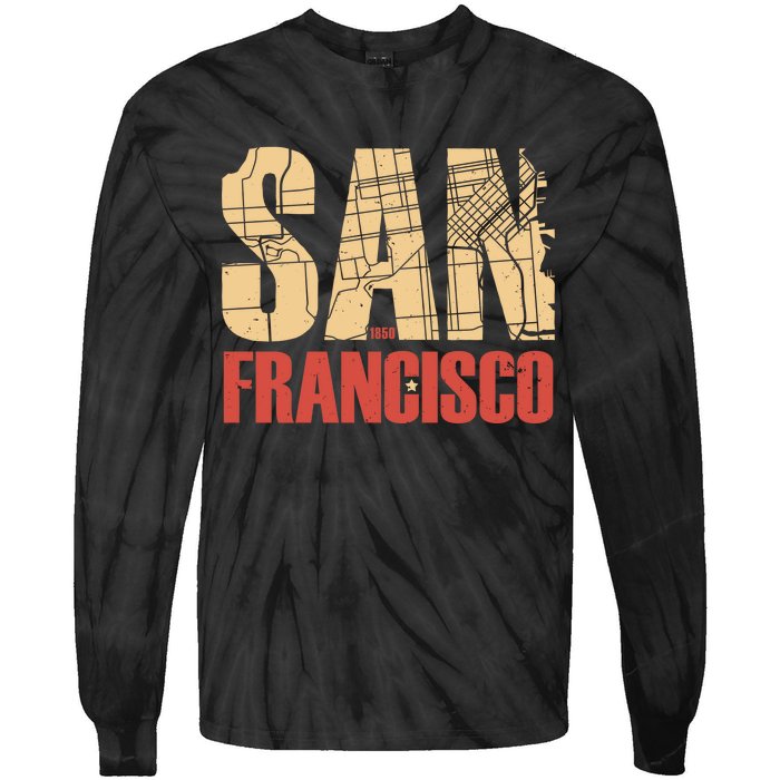 San Francisco Vintage Emblem Tie-Dye Long Sleeve Shirt