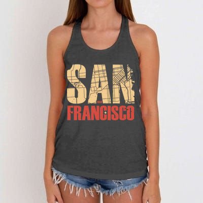 San Francisco Vintage Emblem Women's Knotted Racerback Tank