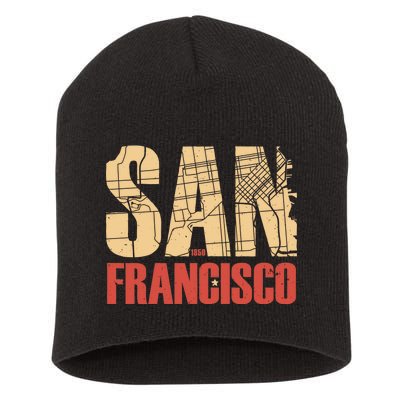 San Francisco Vintage Emblem Short Acrylic Beanie