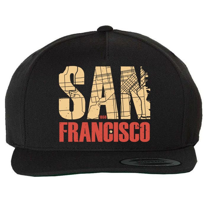 San Francisco Vintage Emblem Wool Snapback Cap