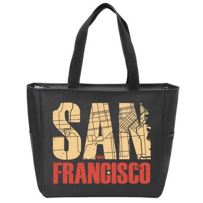San Francisco Vintage Emblem Zip Tote Bag