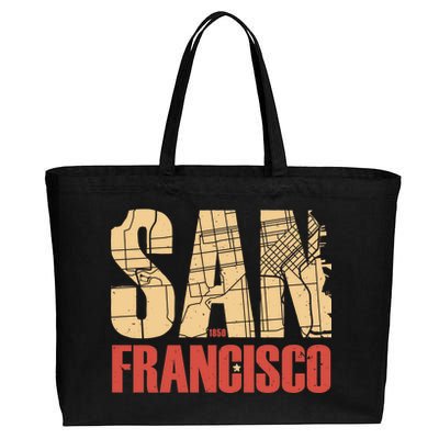 San Francisco Vintage Emblem Cotton Canvas Jumbo Tote