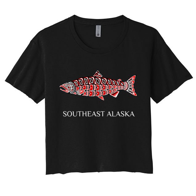Southeast Alaska Nw Native American Indian Coho Salmon Gift Crop Top