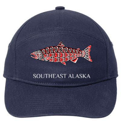 Southeast Alaska Nw Native American Indian Coho Salmon Gift 7-Panel Snapback Hat