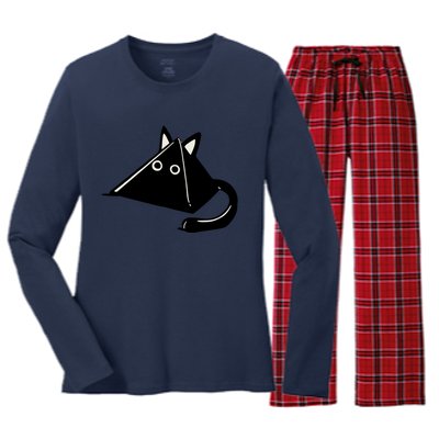 Subtle Anime Nichijou Pyramid Cat White Highlight Version Women's Long Sleeve Flannel Pajama Set 