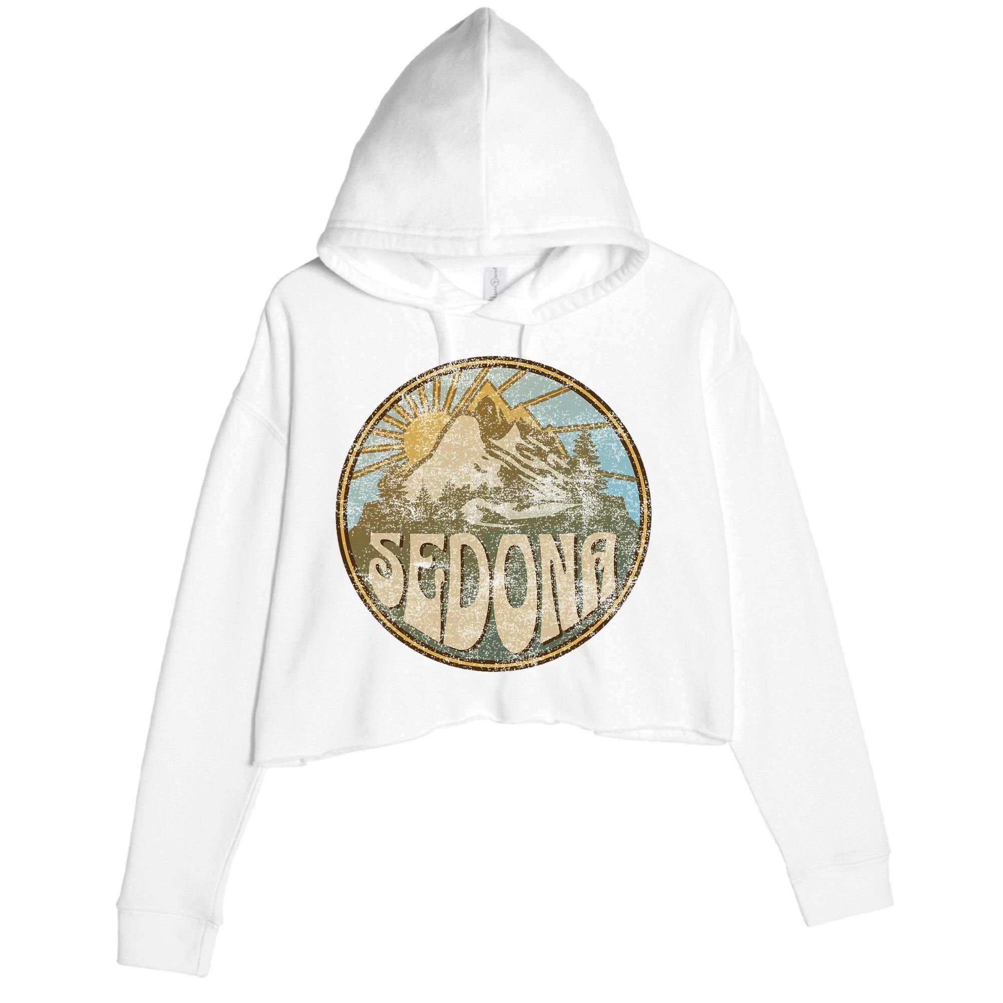 Sedona Arizona Nature Mountains Hiking Outdoors Crop Fleece Hoodie