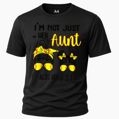Softball Aunt Niece Fan Baseball Softball Auntie Cooling Performance Crew T-Shirt