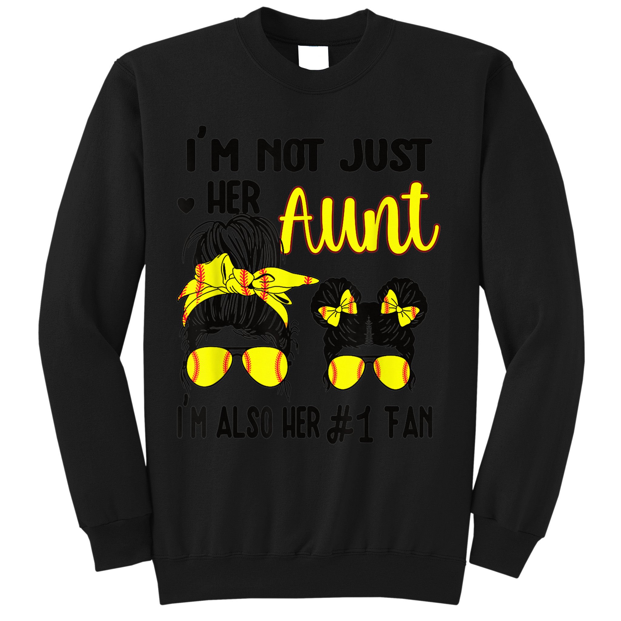 Softball Aunt Niece Fan Baseball Softball Auntie Sweatshirt
