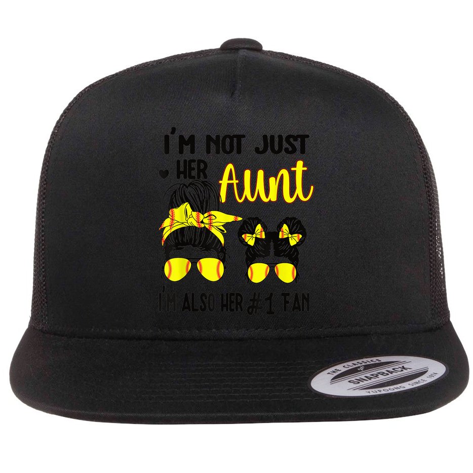 Softball Aunt Niece Fan Baseball Softball Auntie Flat Bill Trucker Hat