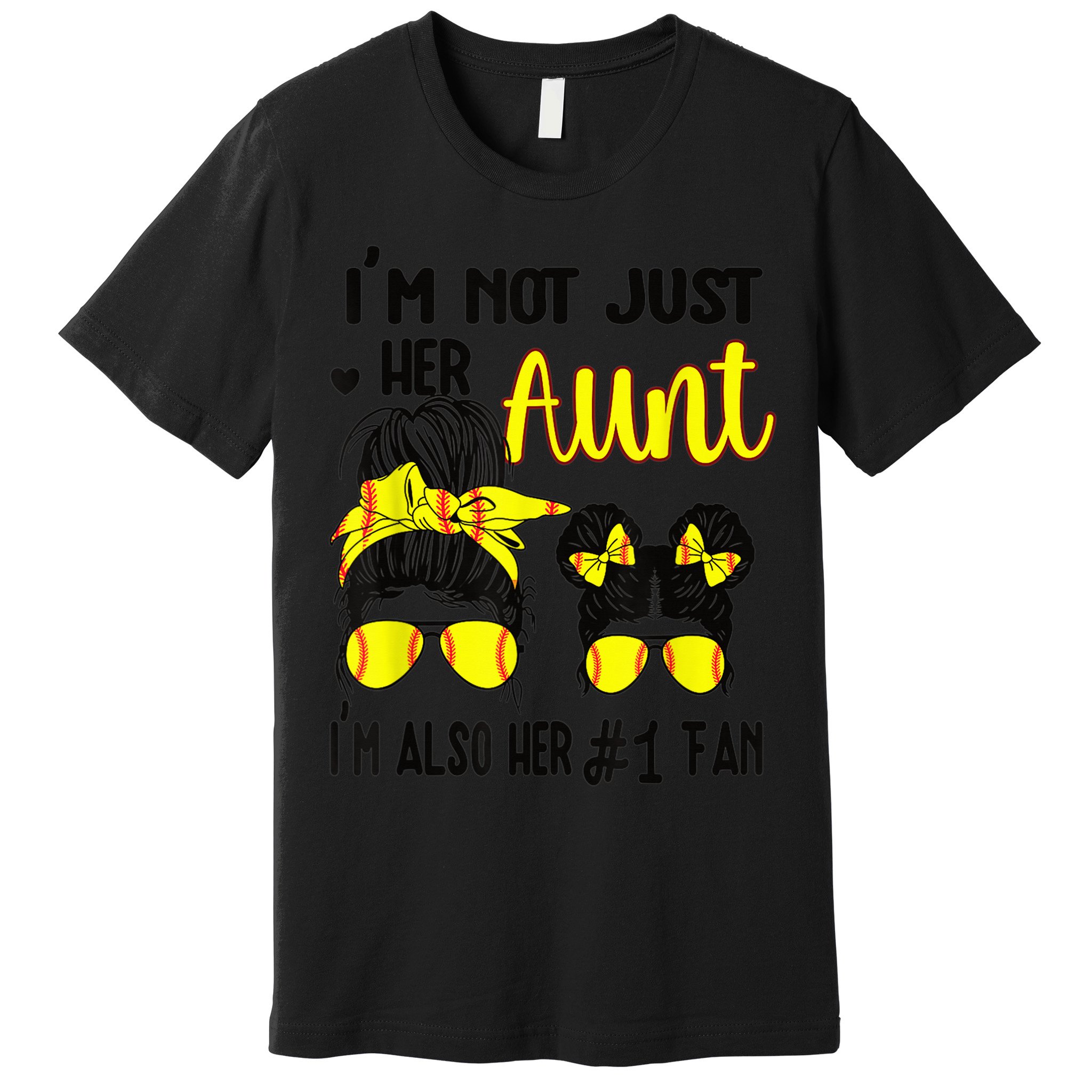 Softball Aunt Niece Fan Baseball Softball Auntie Premium T-Shirt
