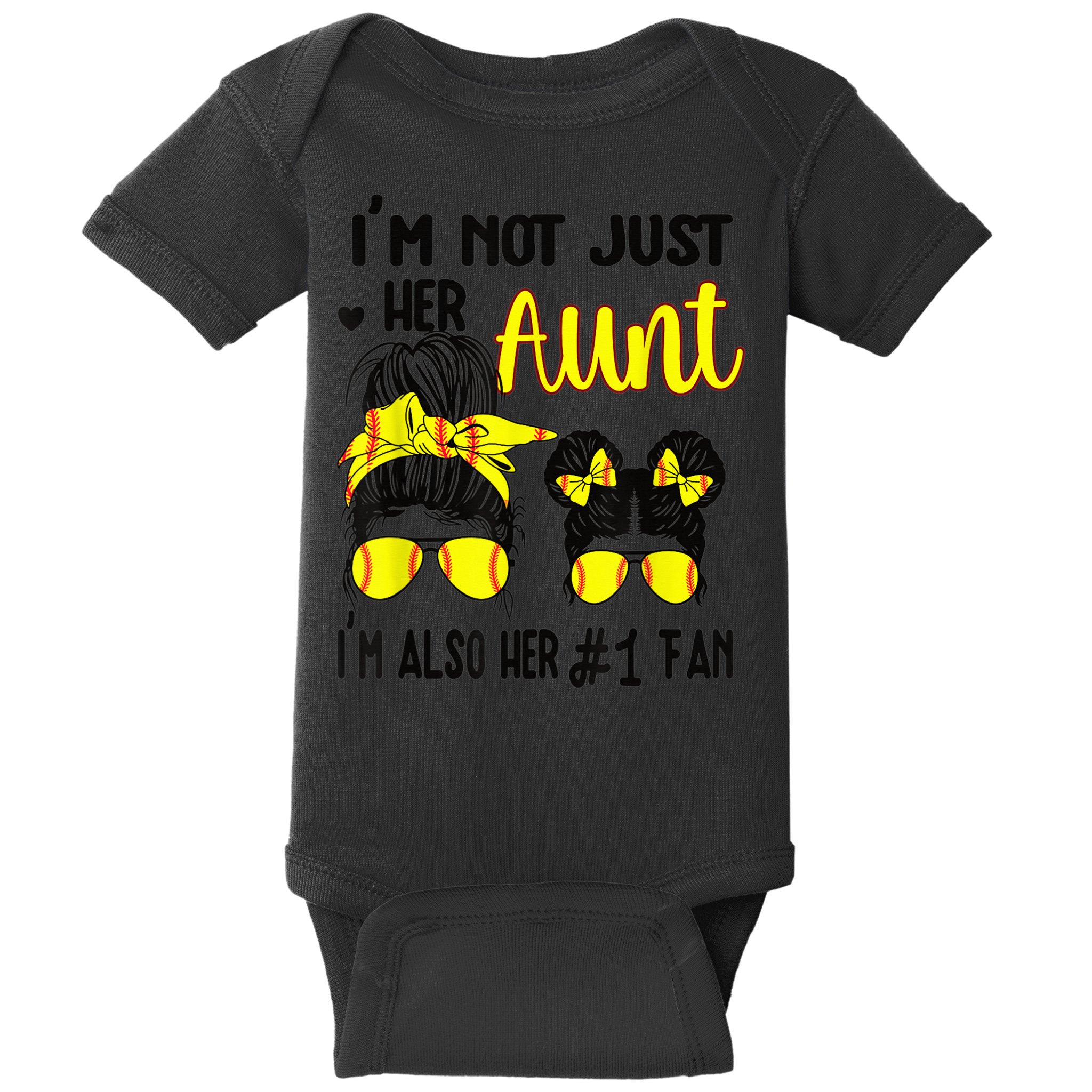 Softball Aunt Niece Fan Baseball Softball Auntie Baby Bodysuit