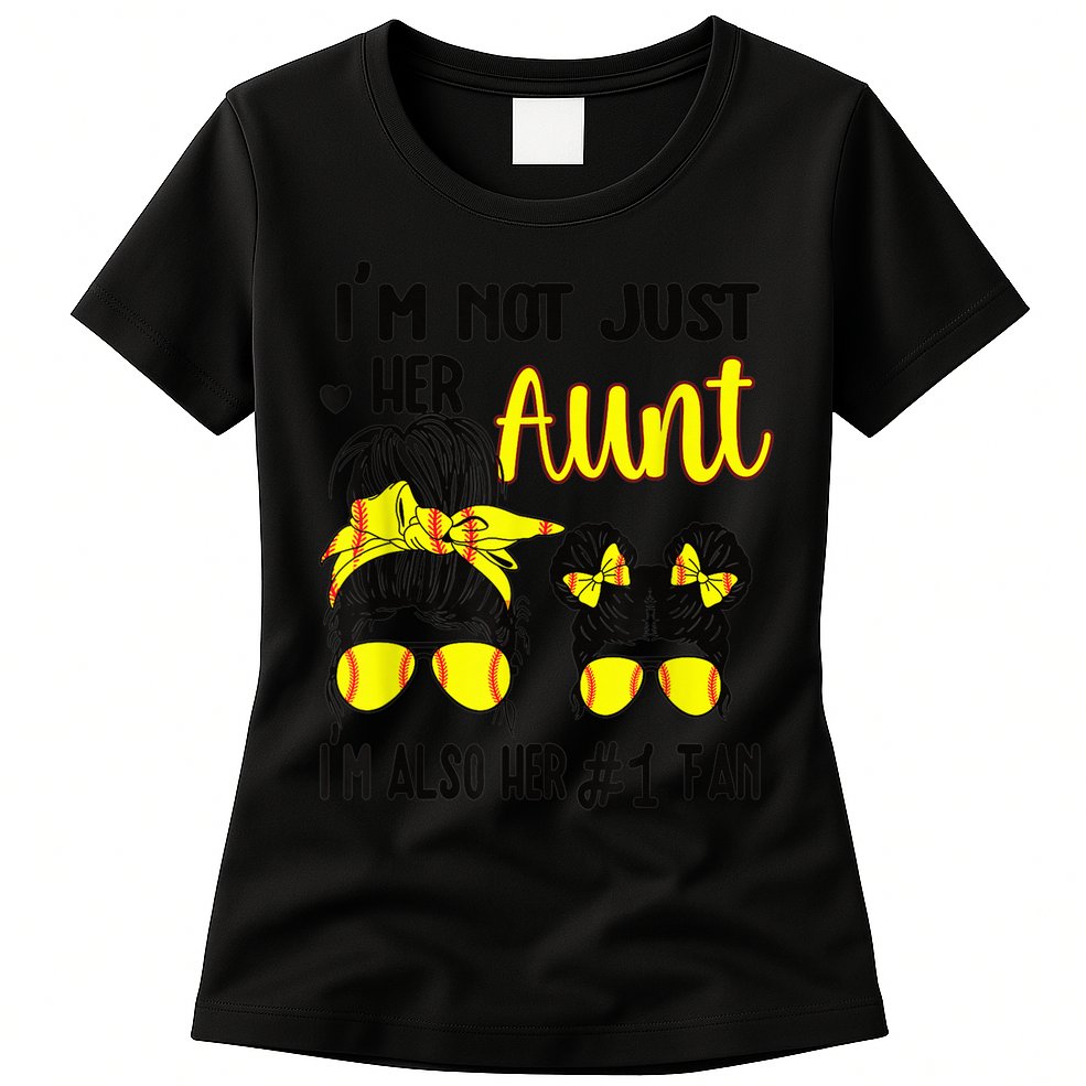 Softball Aunt Niece Fan Baseball Softball Auntie Womens T-Shirt