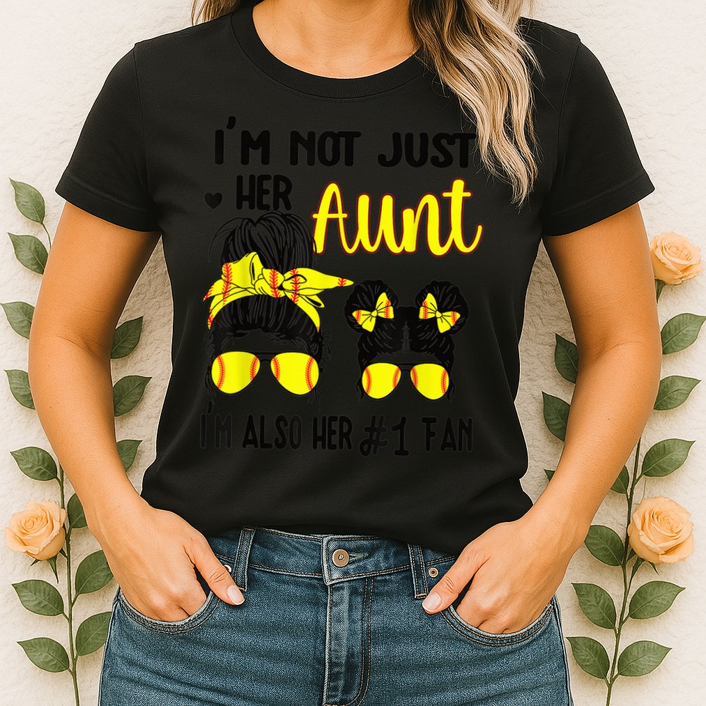 Softball Aunt Niece Fan Baseball Softball Auntie Womens T-Shirt