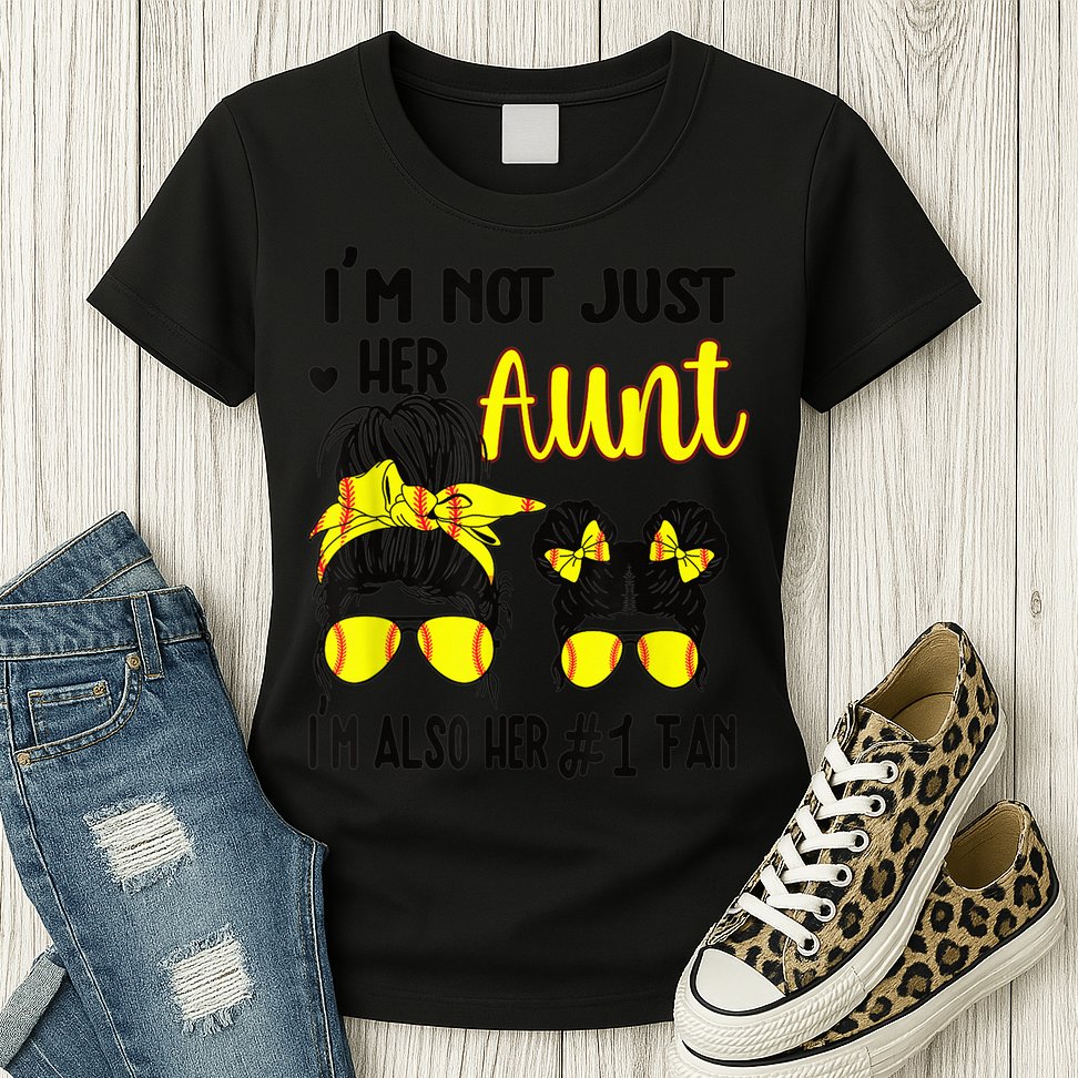 Softball Aunt Niece Fan Baseball Softball Auntie Womens T-Shirt