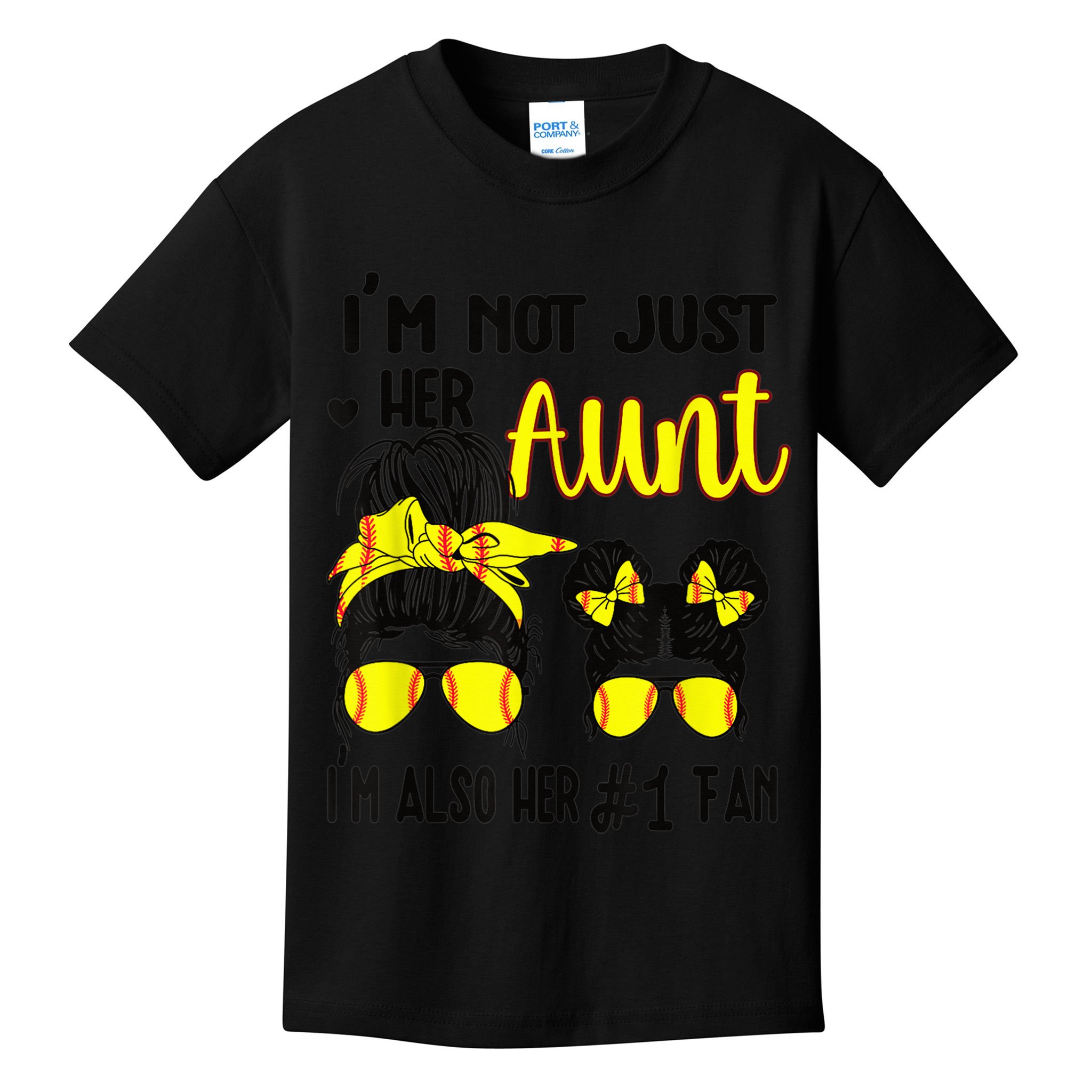 Softball Aunt Niece Fan Baseball Softball Auntie Kids T-Shirt