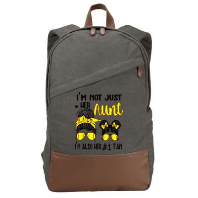 Softball Aunt Niece Fan Baseball Softball Auntie Cotton Canvas Backpack