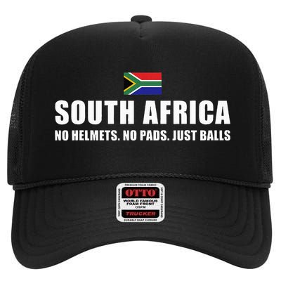 South Africa No Helmets No Pads Just Balls South Africa Rugb High Crown Mesh Back Trucker Hat