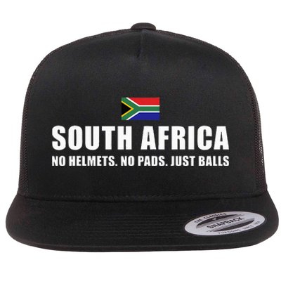 South Africa No Helmets No Pads Just Balls South Africa Rugb Flat Bill Trucker Hat