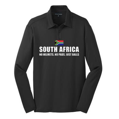 South Africa No Helmets No Pads Just Balls South Africa Rugb Silk Touch Performance Long Sleeve Polo