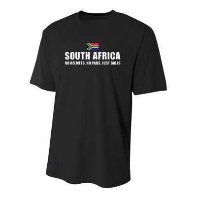 South Africa No Helmets No Pads Just Balls South Africa Rugb Youth Performance Sprint T-Shirt