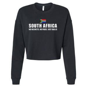 South Africa No Helmets No Pads Just Balls South Africa Rugb Cropped Pullover Crew