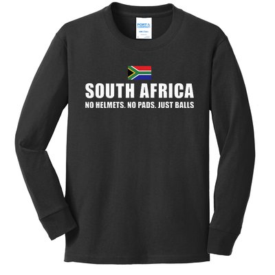 South Africa No Helmets No Pads Just Balls South Africa Rugb Kids Long Sleeve Shirt