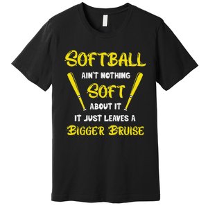 Softball AinT Nothing Soft About It Funny Softball Player Premium T-Shirt