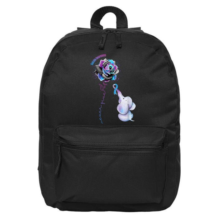 Suicide Awareness Never Give Up Elephant 16 in Basic Backpack