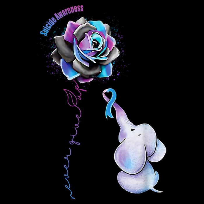Suicide Awareness Never Give Up Elephant 16 in Basic Backpack