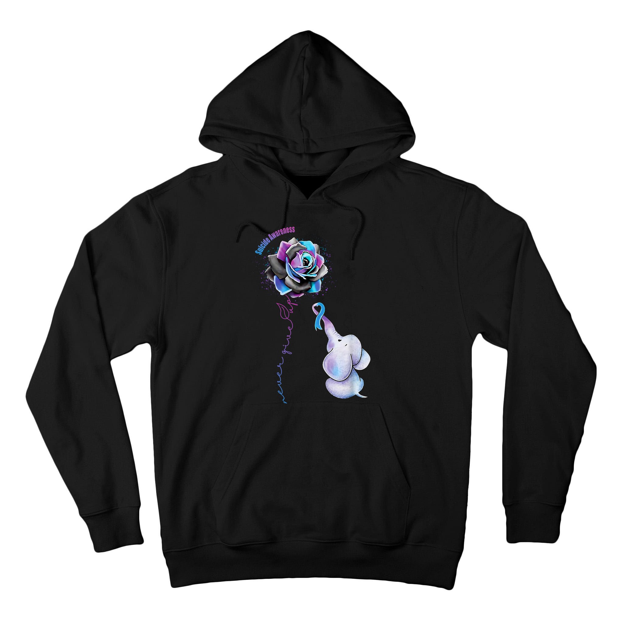 Suicide Awareness Never Give Up Elephant Tall Hoodie