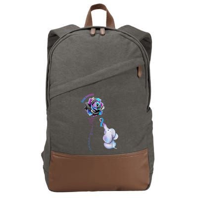 Suicide Awareness Never Give Up Elephant Cotton Canvas Backpack