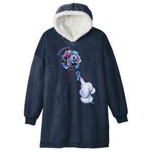 Suicide Awareness Never Give Up Elephant Hooded Wearable Blanket