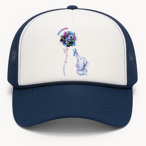 Suicide Awareness Never Give Up Elephant Trucker Hat