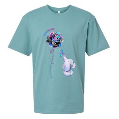 Suicide Awareness Never Give Up Elephant Sueded Cloud Jersey T-Shirt