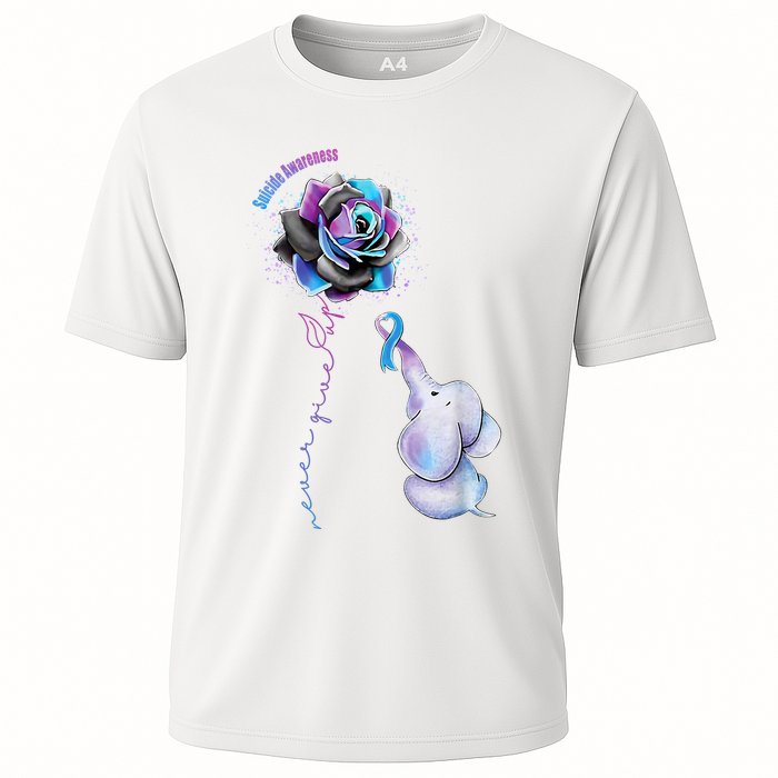 Suicide Awareness Never Give Up Elephant Performance Shirt