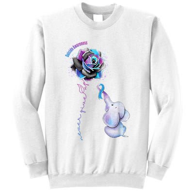 Suicide Awareness Never Give Up Elephant Sweatshirt