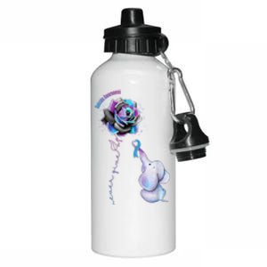 Suicide Awareness Never Give Up Elephant Aluminum Water Bottle