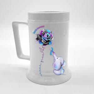 Suicide Awareness Never Give Up Elephant Beer Stein