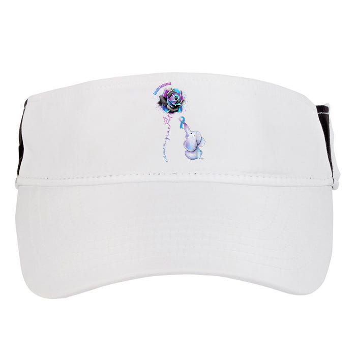 Suicide Awareness Never Give Up Elephant Adult Drive Performance Visor