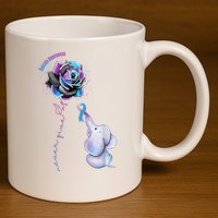 Suicide Awareness Never Give Up Elephant 11oz C Handle Ceramic Mug