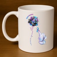 Suicide Awareness Never Give Up Elephant 11oz C Handle Ceramic Mug