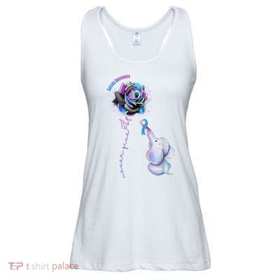 Suicide Awareness Never Give Up Elephant Ladies Essential Flowy Tank