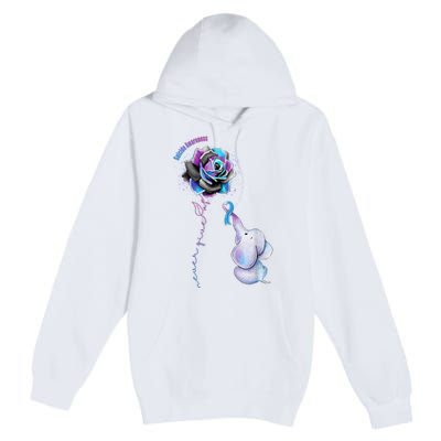 Suicide Awareness Never Give Up Elephant Premium Pullover Hoodie