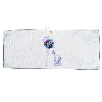 Suicide Awareness Never Give Up Elephant Large Microfiber Waffle Golf Towel