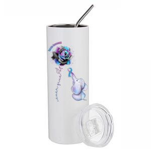 Suicide Awareness Never Give Up Elephant Stainless Steel Tumbler