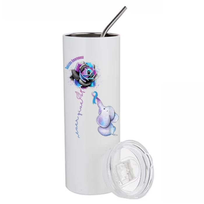 Suicide Awareness Never Give Up Elephant Stainless Steel Tumbler