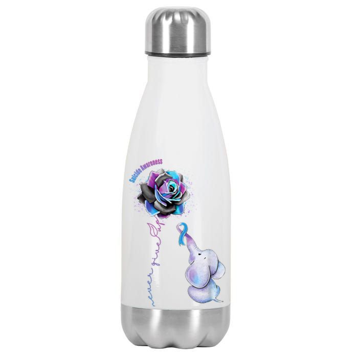 Suicide Awareness Never Give Up Elephant Stainless Steel Insulated Water Bottle